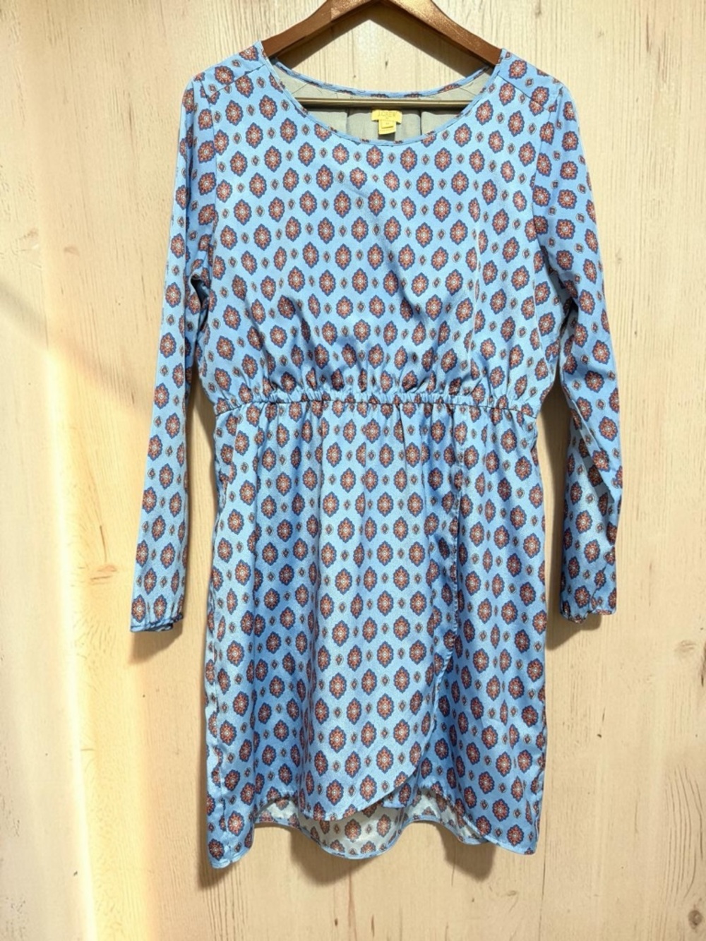 J. Crew Light Blue Printed Midi Dress